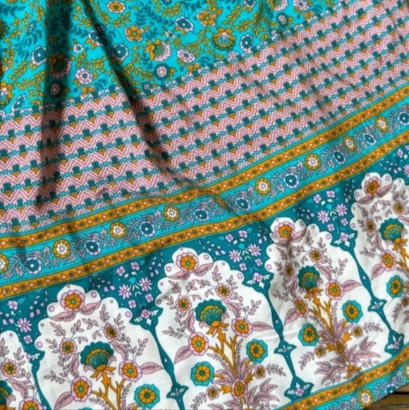 Natural Life Zoe Overalls Wideleg Jumper In Teal-blue Floral - Picture 4 of 5